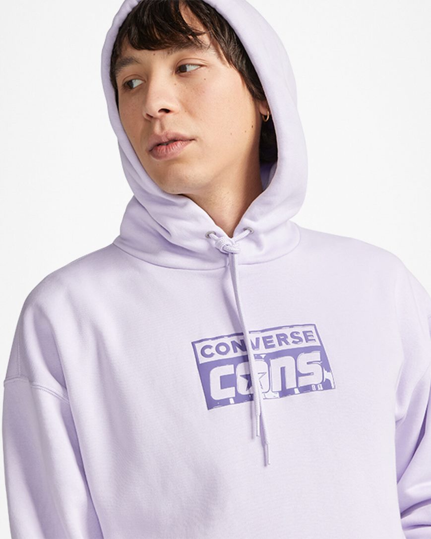 Pánské Mikiny S Kapucí Converse CONS Fleece Pullover Fialové | CZ JEAB74